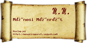 Ménesi Ménrót névjegykártya